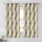 Beauoop 100% Blackout Curtains 45 Inches Long 2 Panels for Bedroom Living Room Yellow Grey Moroccan Geo Room Darkening Thermal Insulated Soundproof Grommet Top Window Treatments Drapes, 50x45 Set of 2