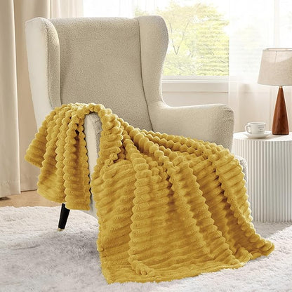 Bedsure GentleSoft Yellow Throw Blanket for Couch - Super Soft Cozy Blankets for Women, Cute Small Blanket for Girls, 50x70 Inches