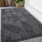 Smiry Front Door Mat Outside Entrance, Heavy Duty Sturdy Natural Rubber Doormat, Trap Dirt and Moisture, Easy Clean Low Profile Welcome Floor Mats for Indoor Outdoor Entry, 59x34 Inch, Grey
