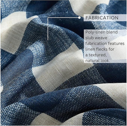 Elrene Home Fashions Farmhouse Living Grainger Buffalo-Check Blackout Window Curtain, Living Room and Bedroom Drape with Rod Pocket Tabs, 52" x 84", Indigo, 1 Panel