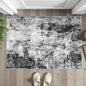 2x3 Small Washable Area Rug: Non-Slip Indoor Door Mat for Entrance Doorway Kitchen Bedroom Living Room - Abstract Farmhouse Throw Rug for Modern Home Decor Black Grey