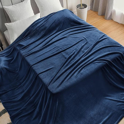 BEDELITE Big Fleece Blanket - 120" x 120" (10' x 10'), Super Soft Fluffy Fuzzy Oversized King Blanket for Bed, Couch, Sofa, Camping, Fits Whole Family, Navy Blue