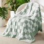 Bedsure GentleSoft Checkered Throw Blanket for Couch - Super Soft Cozy Fluffy Green Blanket, Lightweight Warm Knit All Season Blanket for Bed Sofa, Birthday, for Women, 50x60 Inches