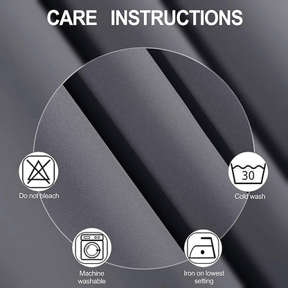 LEMOMO Grey Thermal Blackout Curtains/52 x 72 Inch/Set of 2 Panels Room Darkening Curtains for Bedroom