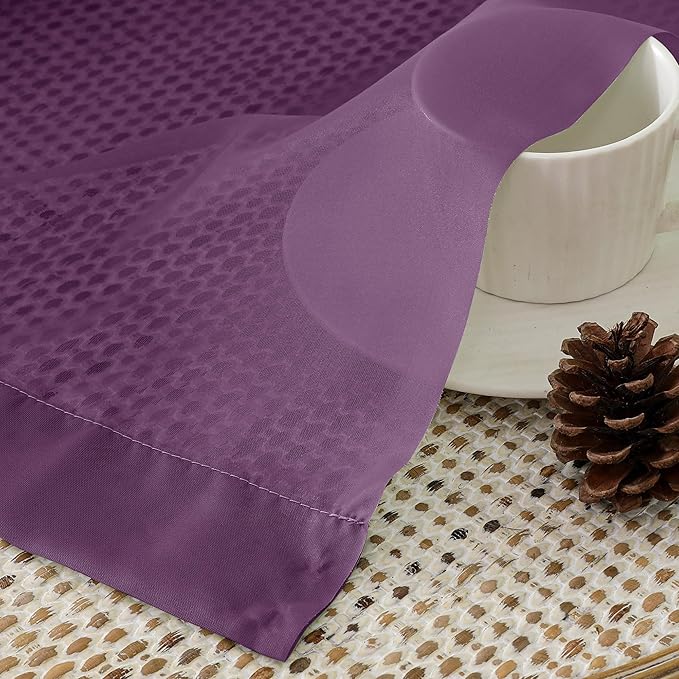 OVZME Plum Sheer Curtains 63 Inches Long 2 Panels - Soft Light Filtering Window Sheer Panels for Living Room/Bedroom, Top Dual Rod Pocket, 1 Pair, Each 42Wx63L Inches