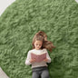 OLANLY Green Round Rugs for Bedroom - Machine Washable, 7 ft Circle Area Rugs for Living Room, Soft and Fluffy Shaggy Carpet for Teen Girl and Boys, Nursery Rooms, Dorms, Home Decor Aesthetic