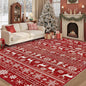 Christmas Rug 6x9 Washable Rugs, Boho Christmas Tree Snowflake Rug Non-Slip Soft Low Pile Non Shedding Indoor Holiday Carpet for Living Room Bedroom Dining Room Home Office (XmasRed, 6'x9')