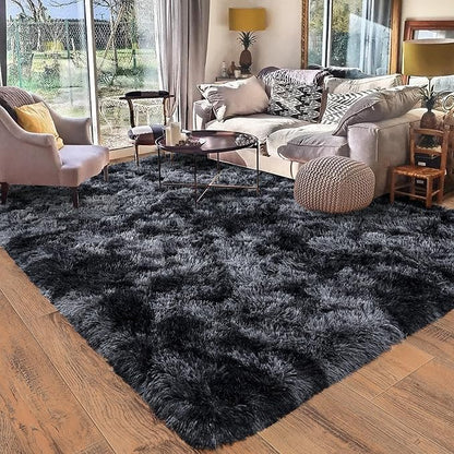 Rugs for Living Room 10x14, Soft Shaggy Modern Shag Area Rug for Bedroom, Upgrade Non-Slip Plush Fluffy Carpet for Kids Boys Girls Room Home Decor Aesthetic,Dark Grey