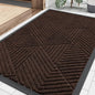 Smiry Front Door Mat Outside Entrance, Heavy Duty Sturdy Natural Rubber Doormat, Trap Dirt and Moisture, Easy Clean Low Profile Welcome Floor Mats for Indoor Outdoor Entry, 35X23 Inch, Dark Brown