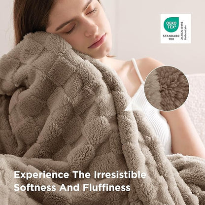 Bedsure GentleSoft King Size Blanket for Bed - Super Soft Cozy Blankets for Kids Girls, Large Fuzzy Fleece Throw for Bedroom Decor, Light Brown,108x90 Inches
