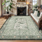 GarveeHome Provence Sage Green 6x9 Area Rugs, Botanical Grove Vintage Cottagecore Non-Slip Washable Rug for Living Room Bedroom Nursery Kitchen Low-Pile Retro Large Carpet
