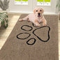 Smiry Dog Door Mat for Muddy Paws, Absorbent Dirt Trapper Non Slip Quick Dry Washable Chenille Mat for Mud Dogs, Entry Rug for Indoor and Outdoor (59x35 Inches, Camel and Black)