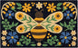Now Designs Bee Garden Doormat, 18x30in, Coir Fiber with Vinyl Backing, Fade Resistant, Folk Art-Inspired Design