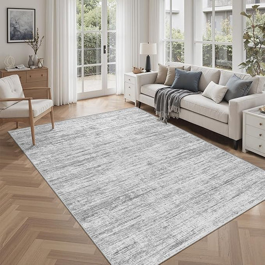 5x7 Area Rugs - Ultra-Thin Washble Rugs,Non-Slip Low Pile Abstract Print Rugs for Living Room,Home Office Decor,Stain Resistant Machine Washable Area Rug
