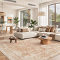 Madane Washable 6x9 Area Rugs for Living Room, Vintage Rug with Non-Slip Backing, Soft Stain Resistant Throw Rugs Thin Carpet for Bedroom Dining Room Farmhouse (6 x 9, Jasper Orange)