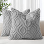 decorUhome Throw Pillow Covers 26x26 Inch Set of 2, Soft Plush Faux Wool Grey Solid Couch Pillow Covers, Accent Euro Sham Farmhouse Neutral Square Pillow Cases for Sofa Bed Living Room