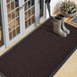 Smiry Front Door Mat Outside Entrance, Heavy Duty Natural Rubber Doormat, Non Slip, Trap Dirt and Moisture, Easy Clean, Low Profile Welcome Floor Mats for Indoor Outdoor Entry, 59x23 Inch, Brown