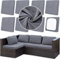 8Pcs Outdoor Cushion Covers, Patio Cushion Covers,Stretch Elastic Slipcovers, Replacement Washable & Reusable Furniture Protector for Patio Couch,Thick Jacquard Fabric(Grey, Cover Only)