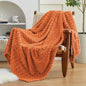 EXQ Home Fall Throw Blanket for Couch or Bed - 3D Imitation Turtle Shell Jacquard Decorative Fleece Blankets - Cozy Soft Fuzzy Flannel Blanket Suitable for All Seasons(50"×60",Orange)