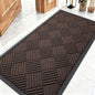 OLANLY Front Door Mat Outside Entrance 47x23, Absorbent, Heavy Duty Sturdy Natural Rubber Doormat Indoor Outdoor, Stain and Fade Resistant, Non-Slip Low Profile Floor Mat for Entryway, Brown Diamond