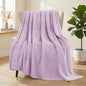 Whale Flotilla Extra Large Fuzzy Fleece Throw Blanket for Couch, 50x70 Inch Fluffy Warm Soft Jacquard Blankets for All Season, Lightweight and Cozy, Lilac