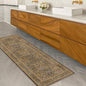 Hazo Haus Non Slip 2x5 Gold Brown Bathroom Runner Rug - Small Runner Rugs, Washable Kitchen Floor Mat, Bedroom, Laundry Room, Hallway Runner - Vintage Oriental Décor