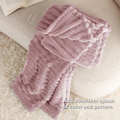 Bedsure GentleSoft Pink Fleece Blanket for Couch - Cozy Soft Blankets for Women, Cute Small Throws for Girls, 50x70 Inches