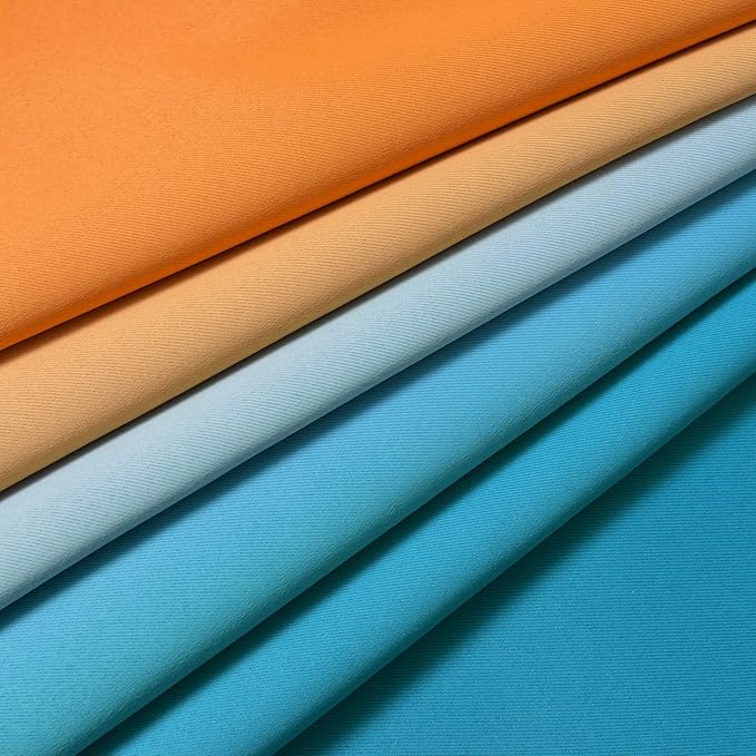 Yakamok Ombre Orange and Blue Curtains for Bedroom, Gradient Room Darkening Curtains, Grommet Thermal Insulated Light Blocking Window Drapes/Curtain for Living Room,52 x 84 Inch,2 Panels