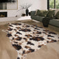 Faux Fur Cowhide Rug: Fluffy Cow Print 5.2x7 Feet Washable Cow Hide Rug for Living Room Bedroom Animal Print Skin Rustic Western Décor Black and Brown