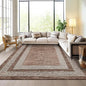 GarveeHome Extra Large Area Rug 10x13 Modern Geometric Rug with Non Slip Rubber Backing, Thin Washable Foldable Carpets, Soft Low Pile Non Shedding Printed Floor Mats for Hotel Office, Brown