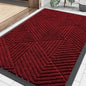 Smiry Front Door Mat Outside Entrance, Heavy Duty Sturdy Natural Rubber Doormat, Trap Dirt and Moisture, Easy Clean Low Profile Welcome Floor Mats for Indoor Outdoor Entry, 35X23 Inch, Deep Red