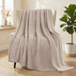 Whale Flotilla Extra Large Fuzzy Fleece Throw Blanket for Couch, 50x70 Inch Fluffy Warm Soft Jacquard Blankets for All Season, Lightweight and Cozy, Camel
