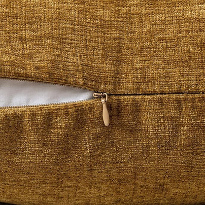 MIULEE Pack of 2 Couch Throw Pillow Covers 20x20 Inch Soft Mustard Chenille Pillow Covers for Sofa Living Room Solid Dyed Pillow Cases