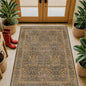 Vintage Gold Brown Entryway Rug, 3x4 Washable Area Rugs for Kitchen, Bathroom, Bedroom, Oriental Low Pile Stain Resistant Non-Slip Small Throw Rug