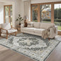 Madane Area Rug 4x6 Washable Rugs: Vintage Living Room Rug Soft Low Pile Non Slip Area Rugs Distressed Indoor Floor Carpet for Bedroom Kitchen Dining Room Home Decor, Black