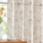 jinchan Floral Linen Curtains for Living Room 84 Inch Length Brown Flower Curtain Rod Pocket Back Tab Farmhouse Curtains with Printed Floral Bedroom Window Curtain Set, 2 Panels Brown