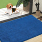 OLANLY Dog Door Mat for Muddy Paws 47x32, Absorbs Moisture and Dirt, Absorbent Non-Slip Washable Doormat, Quick Dry Chenille Mud Mat, Entry Indoor Entryway Carpet for Inside Floor, Deep Navy Blue