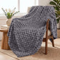 Exclusivo Mezcla Fleece Throw Blanket for Couch, Extra Large Fuzzy Dark Grey Bed Blankets, Soft Cozy Plush Sofa Throws for All Seasons, 50x70 Inches