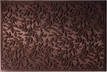 Coffee Brown Leaves Outdoor Indoor Entrance Door mat, Absorbent Durable Heavy Duty Welcome Front Door Mat,Thick Natural Rubber Back,Easy Clean Entryway Mat 47x32 Inch, Low Profile