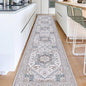 OPPODREAM Soft Entryway Rug 2x12, 2x12 Rug Runner, Neutral Washable Hallways Carpet 2 x 12 with Non Slip Backing, Low-Pile Bedside Carpet 2 x 12, Long, Faux Cashmere, Cream White & Blue & Light Brown