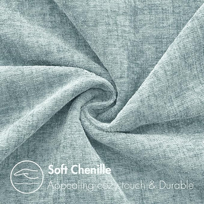 MIULEE Pack of 2 Light Blue Throw Pillow Covers 16x16 Inch Soft Chenille Pillow Covers for Sofa Living Room Spring Home Decor Couch Solid Dyed Cases