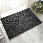 Black Leaves Outdoor Indoor Entrance Doormats, Absorbent Durable Heavy Duty Welcome Front Door Mat,Thick Natural Rubber Back,Easy Clean Entryway Mat 17x30 Inch, Low Profile