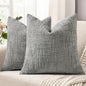 decorUhome Neutral Grey Chenille Throw Pillow Covers 20x20 Set of 2 Textured Soft Cozy Slubby Couch Pillow Covers Modern Farmhouse Boho Decorative Pillow Cases for Bed Sofa Living Room