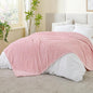 BEDELITE Fleece Blanket - 3D Jacquard Decorative Pink King Size Blankets for Bed, Soft and Cozy Warm Plush Fluffy Blanket All Seasons Suitable, 108x90Inches
