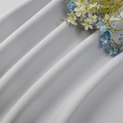 CUCRAF Grayish White Blackout Curtains 84 inch Length 2 Panels Set, Rod Pocket Room Darkening Drapes for Bedroom Living Room, Insulated Thermal Light Blocking Window Curtain (W52 x L84 Inch)