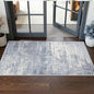 Washable 2x5 Abstract Hallway Runners: Indoor Water Resistant Kitchen Sink Rug Soft Living Room Bedroom Carpet Thin Low Pile Non Slip Floor Mat for Bathroom Entrance Laundry Room(2X5,Blue/Ivory)