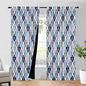Beauoop 100% Blackout Curtains 84 Inches Long 2 Panels for Bedroom Living Room Blue Grey Moroccan Geo Room Darkening Thermal Insulated Soundproof Rod Pocket Back Tab Window Treatments Drapes, 50x84