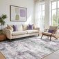Area Rugs 8x10 for Living Room Bedroom, Modern Abstract Machine Washable Rug, Large Soft Low Pile Floor Carpet with Non Slip Backing for Dining Room, Grey/Purple