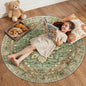 Area Rugs 4ft Washable Non-Slip, Floral Vintage Distress Print Pattern Medallion Carpet for Living Room Bedroom Dining Room, Brick Red Rust Neutral Brown Burnt Orange