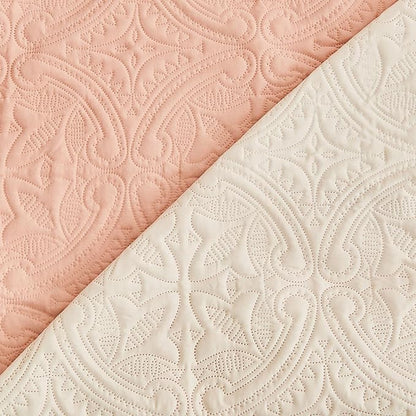 Great Bay Home Reversible Recliner Cover - Washable Slipcover Furniture Protector with Elastic Straps - Perfect for Kids & Pets - Quilted & Stitched Detail (Dusty Rose/Taupe)